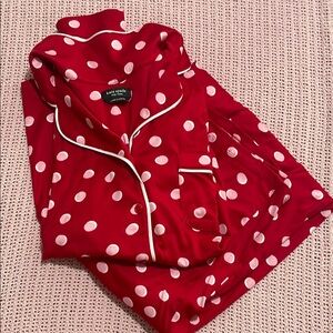 Kate Spade Red and Pink Polka Dot Pajama Set